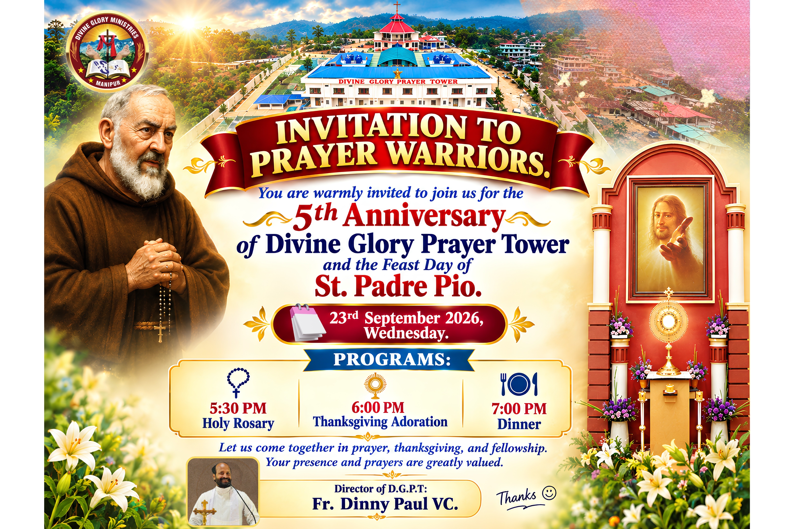Feast of St. Padre Pio and 5th Anniversary of Divine Glory Prayer Tower; 23th September 2026 - GALLERY